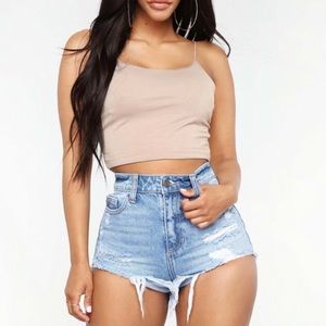Distressed Denim Shorts *Medium Blue